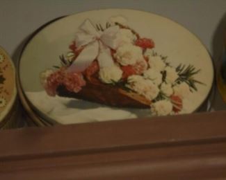 Vintage metal sewing box tins