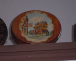 Vintage metal sewing box tins