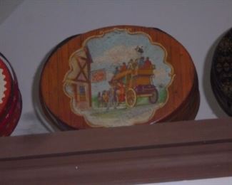 Vintage metal sewing box tins