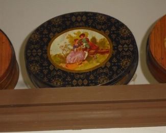 Vintage metal sewing box tins