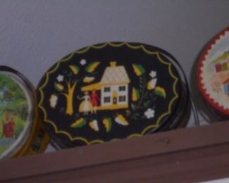 Vintage metal sewing box tins