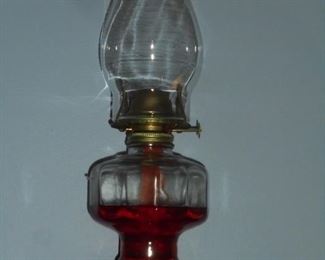 1 of 2 matching oil lamps