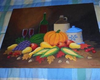 Still life oil picture on board