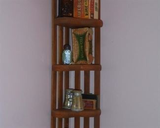 Wood corner what-not shelf 