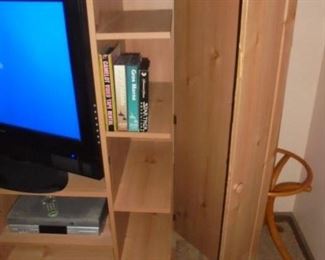 Wood entertainment center w/side opening for DVD's