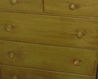 Wood green 5 drawer chest of drawers