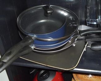 Various frying skillets