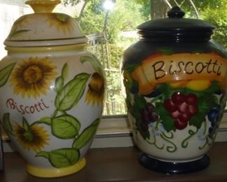 2 Biscotti Jars