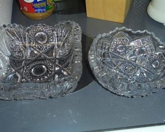 Vintage cut glass dishes