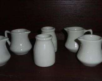 6 vintage cafe creamers