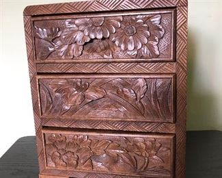 Ornate Wood Tiered Box