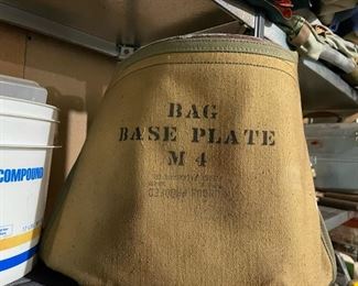 Vintage M4 Base Plate Canvas Bag for 60mm M2 Mortar WWII Military WW2