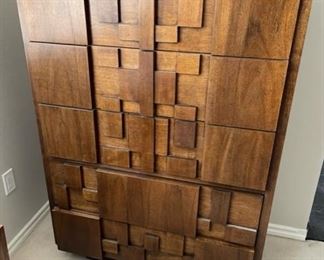 Lane Furniture Brutalist Mosiac Mid-Century Modern Bedroom Set