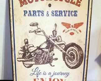 Motorcycle Parts And Service Cardboard Sign, 19.5" x 13"