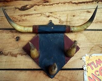Longhorn 68" Steer Horn Wall Mount And Steer Horn Hat Racks, Qty 2