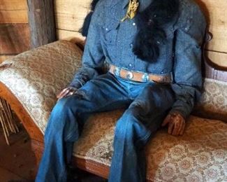 Vintage Native American Cowboy Posable Mannequin With Hinged Joints
