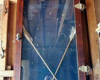 Ornate Lighted Display Case With Key, 44"x 27" x 4"