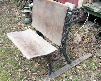 Cast-Iron School Desk Seat