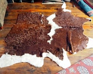 Cow Hyde And Goat Hide Pelts, Goat Hide Measures 45" x 34", Cow Hide Measures 63" x 70"