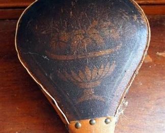 Vintage Hand Blown Glass Vile, 32" L, And Leather Bellows