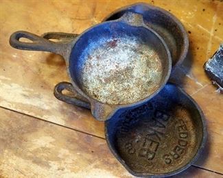 Antique Cast-Iron Irons, Finials, Pans And More