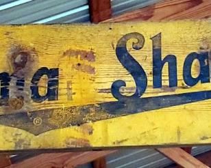 Antique Painted Wood Burma Shave Double Sided Sign, Approx 11.5" x 36"
