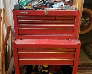 Stack-On Rolling Tool Chest With Stackable Tool Box, 43" x 27" x 19"