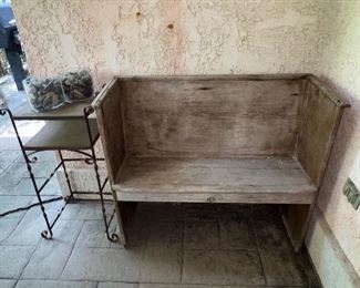 Pine bench and garden stand