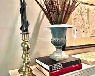 Antique brass candlesticks