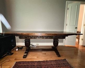 Jacobean Antique Oak Trestle table
