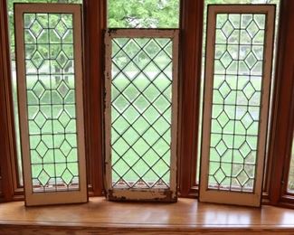 Beveled glass windows (Left: $325, Center: $225, Right: $325)