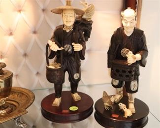 Pr of carved Chinese figures ($100 for pr.)
