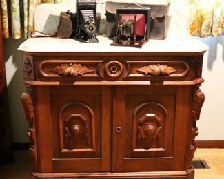 Walnut Victorian commode ($350)