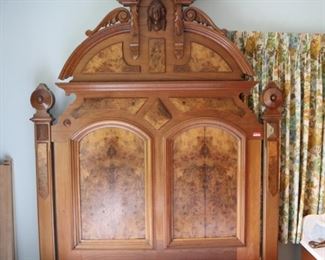 Victorian Walnut bed, 7' 11" high ($525)