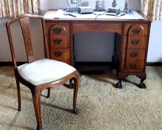 Mahogany Desk ($100), Desk Set ($50) and Chair ($25)