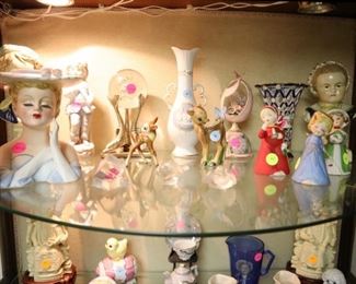 Porcelain & glass curio items ($1-25)