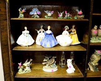 Royal Doulton ($25 each) & bisque bird figures ($10 each)