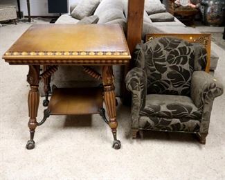 Childs rocking chair ($25), claw foot table ($225)