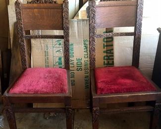 Carved Oak Chairs $25 each
