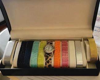 Watch with interchangeable bands. Brand new, never used