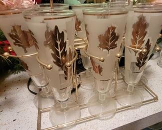 MCM barware, 1 glass missing