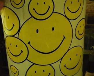 Vintage smile trash can