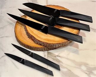 Set of TB Evercut Knives ( titanium carbide laser-bonded to steel)  & Cutting Boards