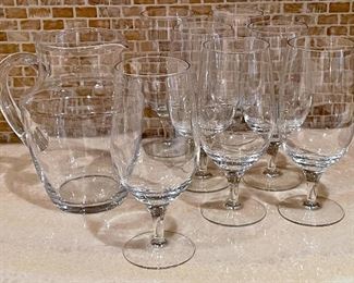 (7) Water Glasses & Pitcher