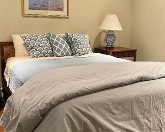 Queen Bed with Caned Headboard