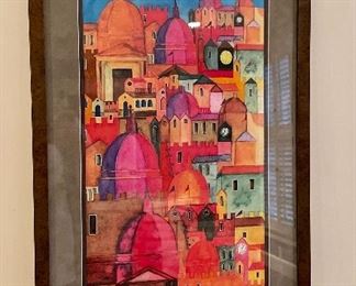 Signed Watercolor (needs to be reframed) - 16.5" x 28.75"