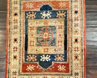 Wool Rug (rust border) - 26" x 35"