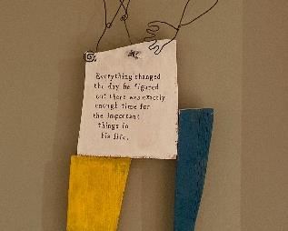 "Waiting for Signs" Brian Andreas Wall Sculpture - 35"