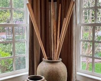 (3) Vases (one with bamboo)                                                                  Tallest - 31.5"