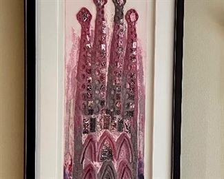 Mixed Media Signed Mulet (red) - 12" x 24"  